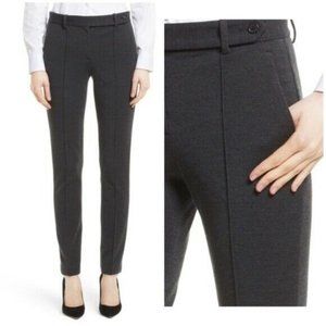 Theory Pintuck Pant Knit Twill Dark Charcoal Trousers Pleated 29X28 New Size 2